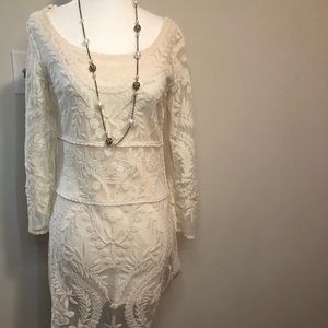 White overlay dress